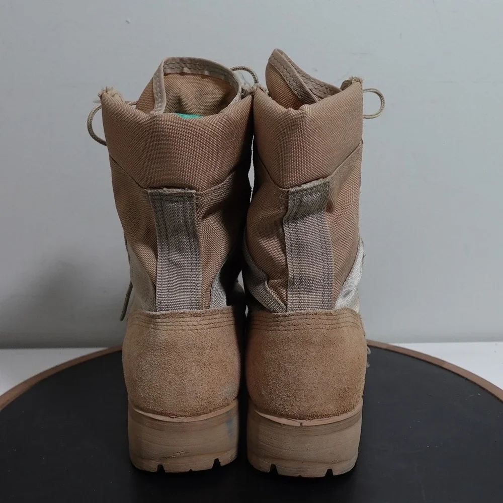 Bates DuraShocks Combat Boots Men 5.5 Tan Suede Leather Vibram Sole Military